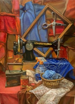 «Натюрморт со швейной машинкой», 60х80, масло, холст на подрамнике, СПбГУ, 2021 г.