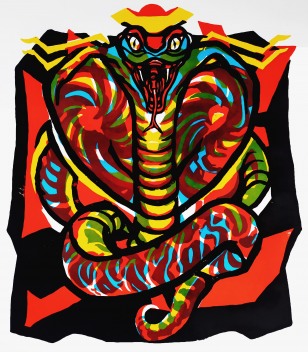 «Змея», 36,5х31,5 см, шелкография, 2021г.