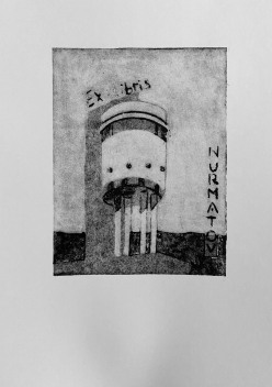 “Белая башня”, 11,5х15, гравюра на картоне, 2022