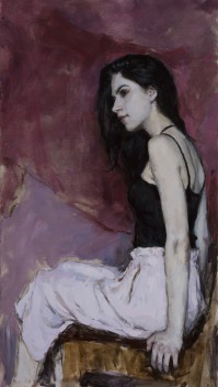 "Портрет девушки на фиолетовом" 120*70, масло, холст, 2021 год