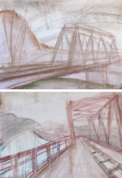 Серия работ «Мост», 410х600, бумага, гуашь, 2022 г.